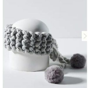 Chunky Knit Embellished Ear Warmer from Anthropologie - NWT - Grey